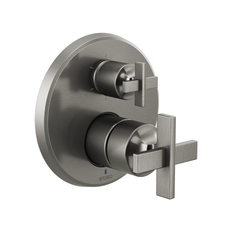 Levoir® Pressure Balance Valve with Integrated 6-Function Diverter Trim, Luxe Steel, Cross