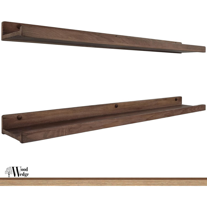 Dabo 2 Piece Floating Shelf, Brown, 13.60cm H x 91.50cm W x 5.60cm D