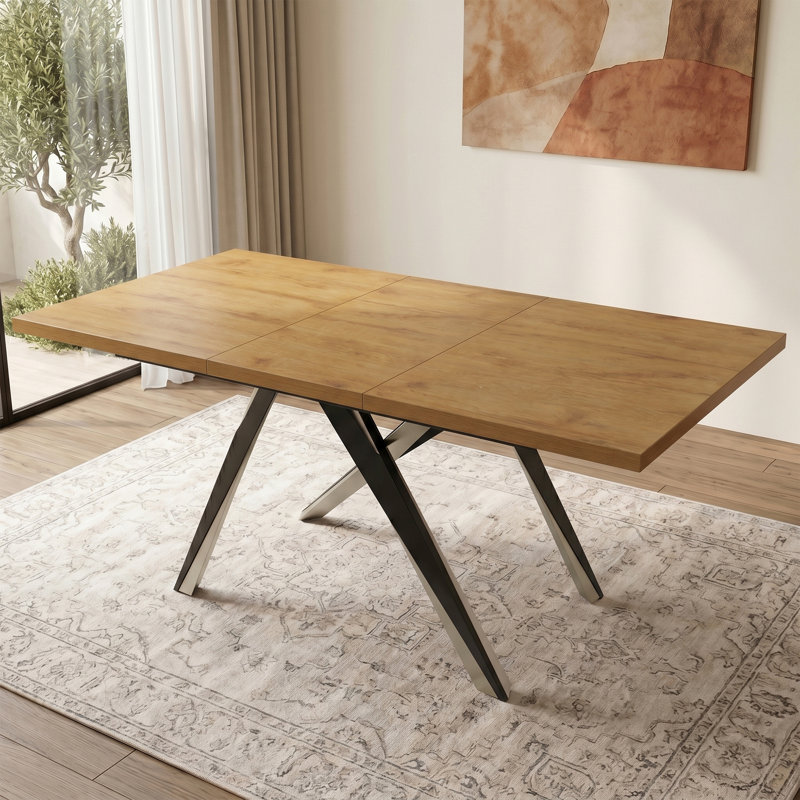 Rectangular Kitchen Dining Table, Modern Extendable Table