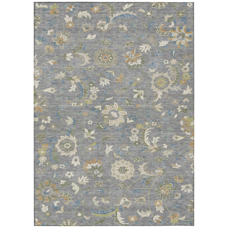 Machine Washable Indoor/Outdoor Chayden ACN1006 Gray Rug, Rectangle 10' x 14'