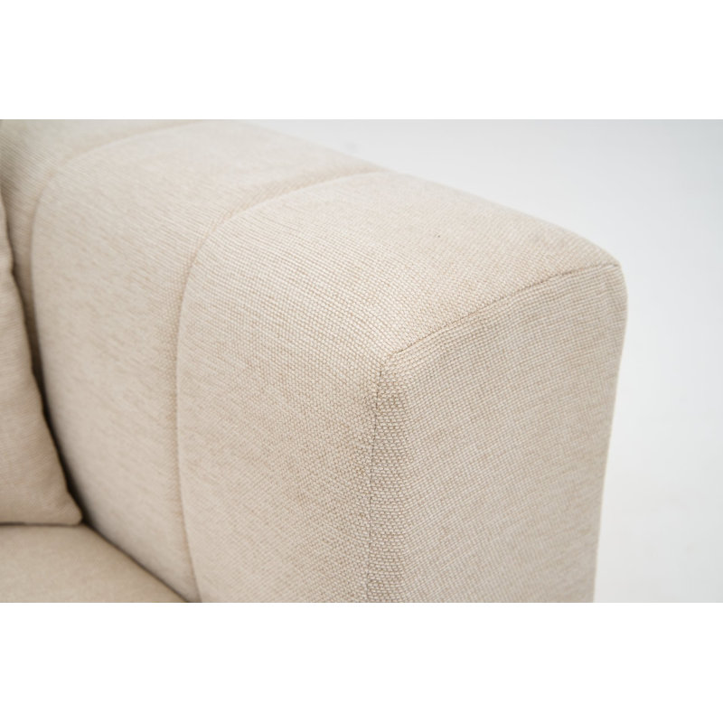 Canapé modulaire 50,304 po Tinnelle, 100 % polyester crème, Accoudoir à gauche (vu de face)