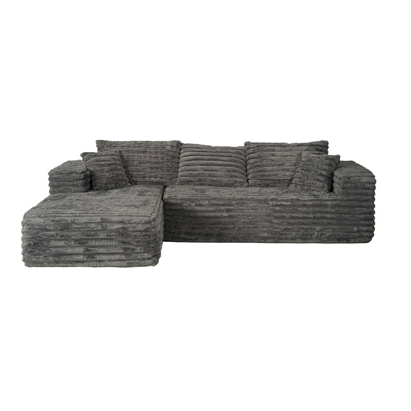 Lefkowitz Boneless 2 - Piece No Assembly Required Upholstery Sofa with Pillow, Gray
