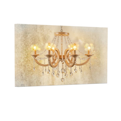 Fashion Elegant Chandelier With Crystal Droplets And Warm Lights