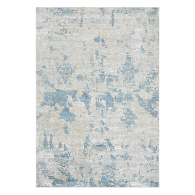 Tapis abstrait gris / bleu Brazell