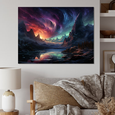 Northern Lights Luminescent Symphony I - Landscapes Canvas Wall Art