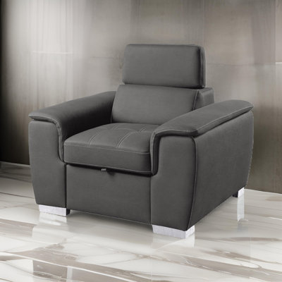 Samat 45" Modern & Contemporary Chair - Chair, Integrated Pull-Out Ottoman for Instant Relaxation, Custom Adjustable Headrest