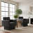 Black Upholstered Swivel Barrel Accent Chair-1204468815