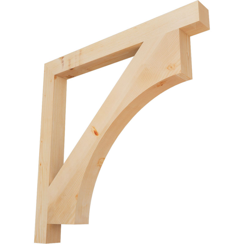 Westlake H W D Wood Bracket / Corbel, Western Red Cedar (Smooth), 42" H x 3.5" W x 42" D
