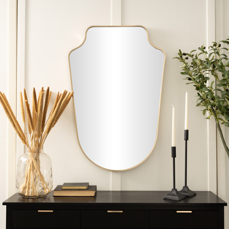 Soleil Shield Brass Wall Mirror