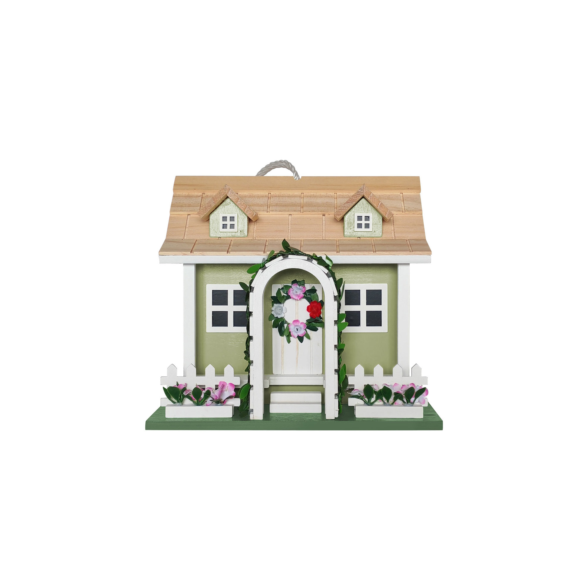 Hatchling Series Park Villa Cottage Birdhouse - Sage Green