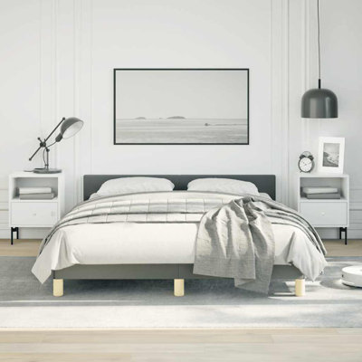 Base de lit en tissu Pranavi vidaXL, support de lattes, sans matelas