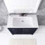 36 po Meuble-lavabo autoportant espresso avec plateau en céramique blanche non assemblé
