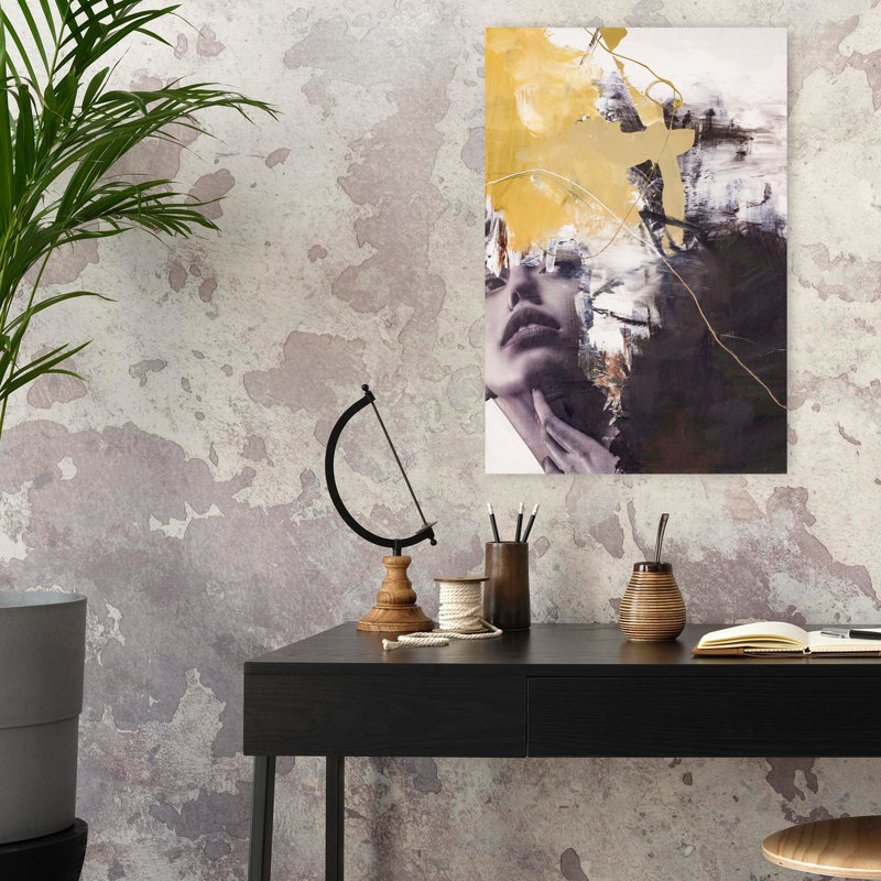 Ère jaune 2, art abstrait contemporain, H 24 po x l 16 po