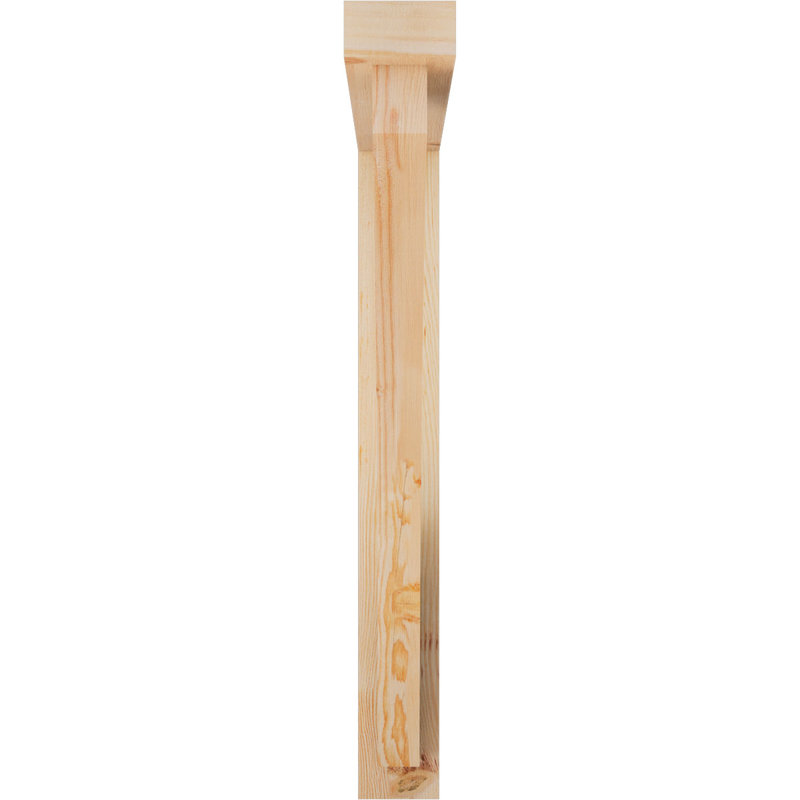 Thorton Block Bracket with Offset Brace, 34 x 34, 4"W Douglas Fir (Rough Sawn)