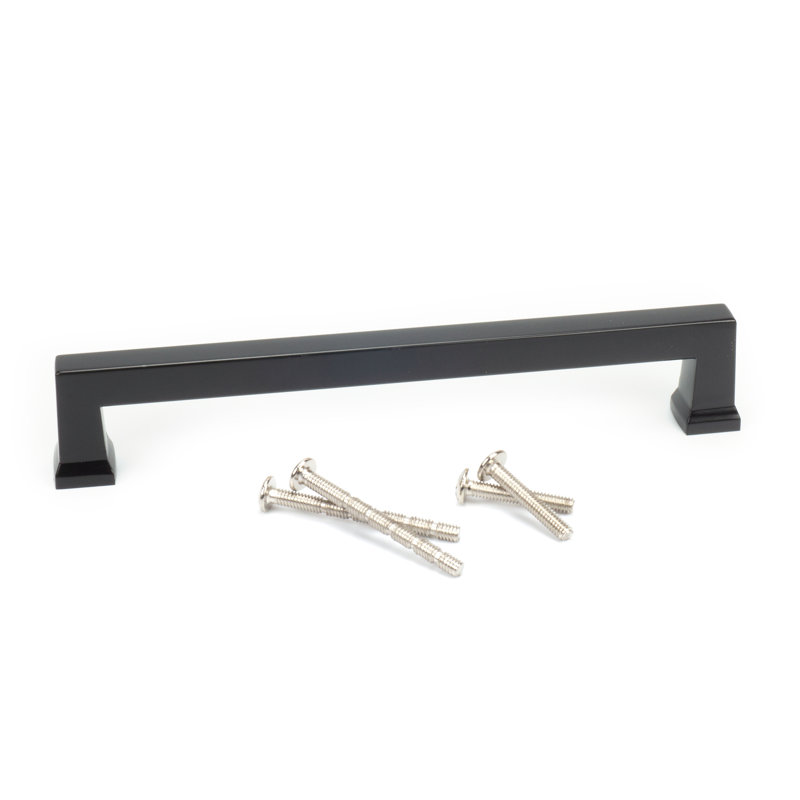 Poignée de porte et de tiroir Conrad, Noir mat, 10, 6