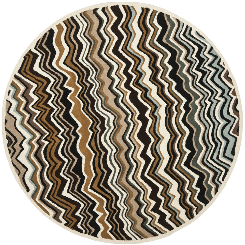 Tanner Hand Tufted Wool Abstract Rug, Round 7'
