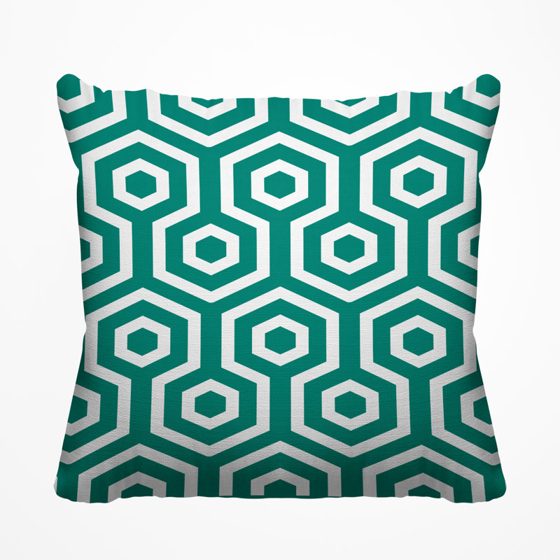 Housse et insert de coussin décoratif extérieur Hilton, H 15 po x l 15 po, Bleu sarcelle