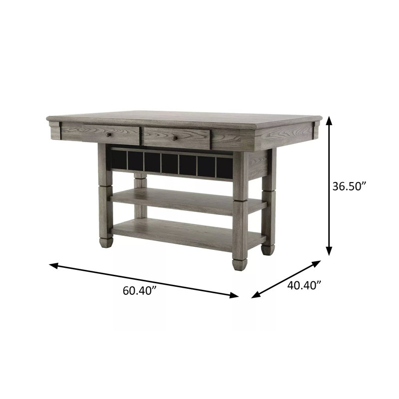 60.4"W Transitional Counter Ht. Table, Gray