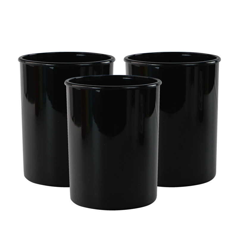 Plastic Round Utensil Storage Set, Black