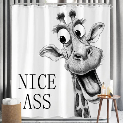 Funny Shower Curtain With Hooks