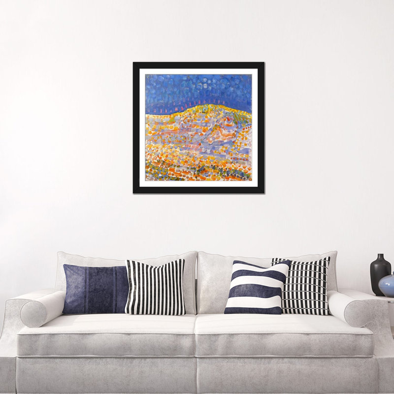 Reproduction d’art sur toile, "dunes ll, 1909" par piet mondrian, H 24 po x l 24 po x P 1 po, Papier d'art encadré noir