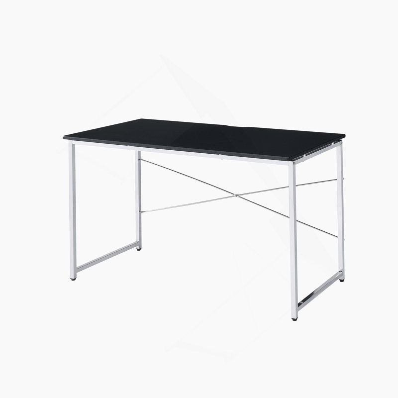 Black & Chrome Finish Vanity Desk