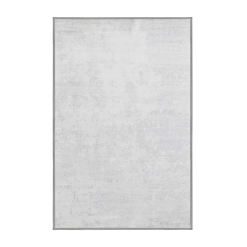 Tapis de zone gris/crème contemporaine, Rectangle 5 pi x 8 pi