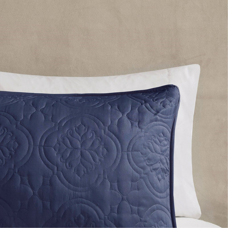 Ensemble de couvre-lit réversible 3 pièces bleu marine double / grand