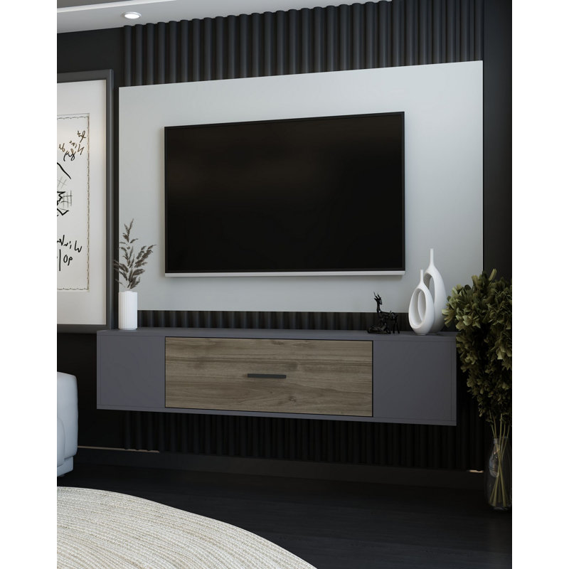 Meuble télé, Gris / Bois