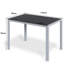 Garden Table With Aluminium Frame, 110 X 70 Cm, Wpc Balcony Table, Weatherproof, Rectangular Patio Table, Outdoor Dining Table, Heat And Weather Resistant, Non-slip, Black-1830981026-1830981031