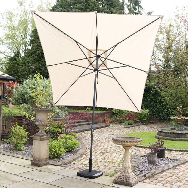 2.4mx3m Crank and Tilt Rectangular Parasol Grey Powder Coated Pole (38mm Pole, 8 Ribs) This parasol is made using Polyester Fabric which has a Weather-Proof Coating & UPF Sun Protection Level 50