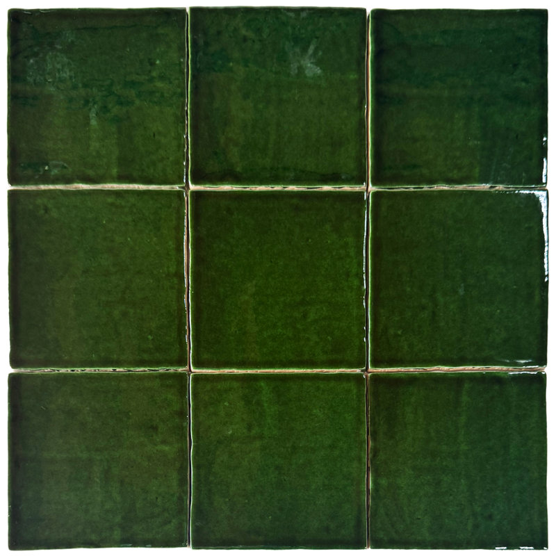 Carreau de céramique brillante 5 "x 5" Bella Verde, Vert
