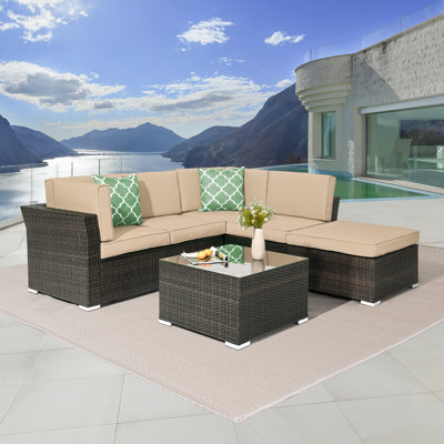 Elra 5 - Person Patio Conversation Set with Cushions