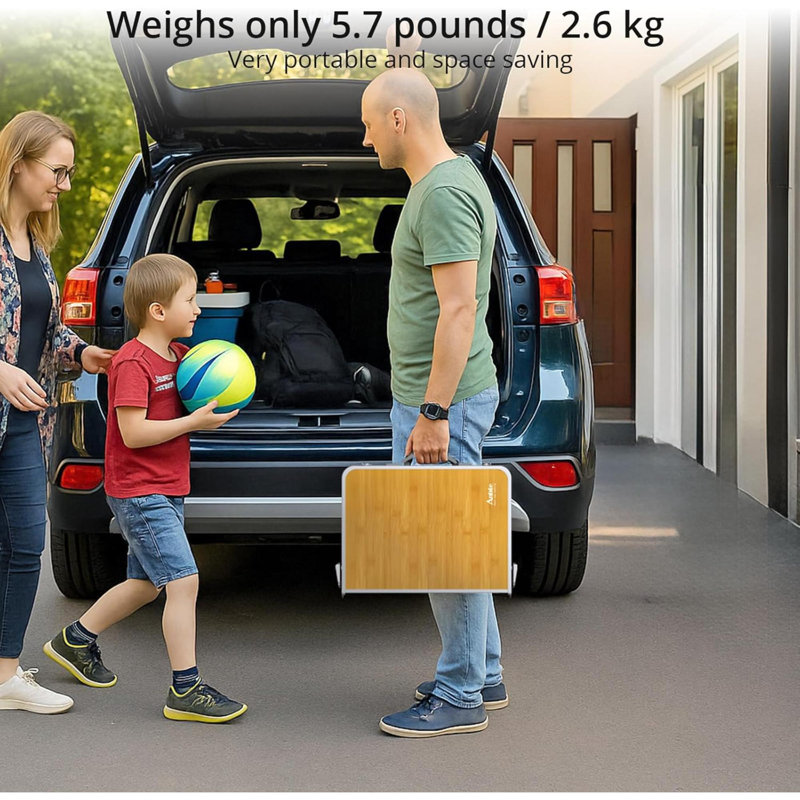Table de camping pliable, 3 petites tables pliantes en aluminium réglables avec poignée de transport, portables, pour l'extérieur