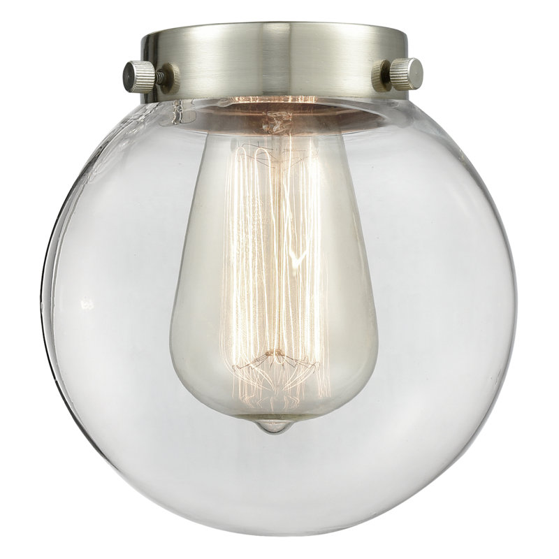 Lorri 1 - Light Single Pendant, 6 Watt Vinage LED Bulb, Clear, Black Polished Nickel
