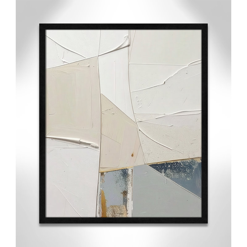 «Plastering II» par Alonza Saunders, L 21,5 po x H 25,5 po, Grain de bois noir, Impression encadrée