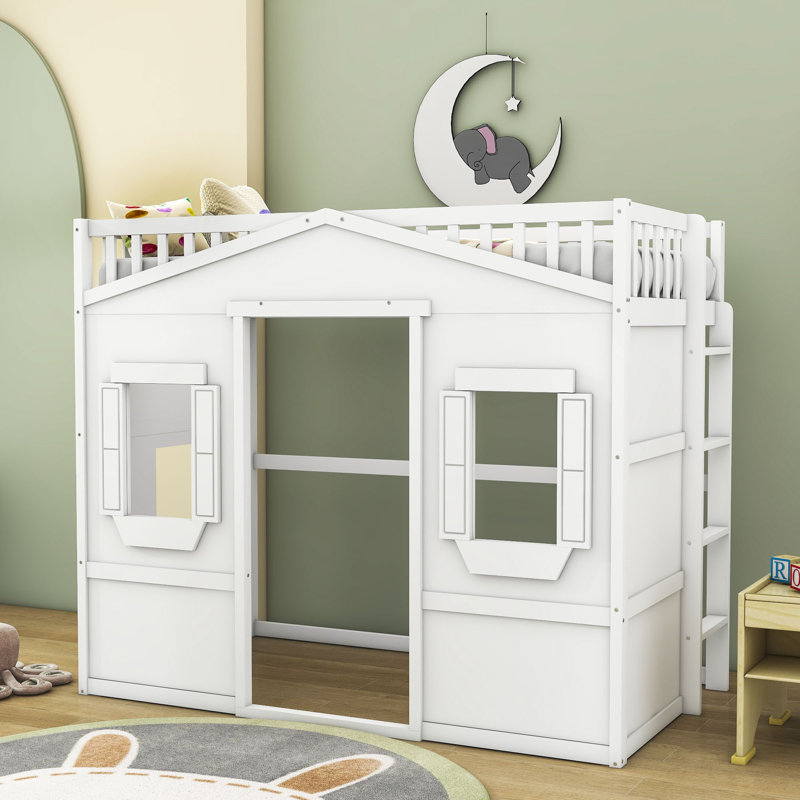 Lit mezzanine avec échelle Arletta Wood House par Harper Orchard, Simple, Blanc