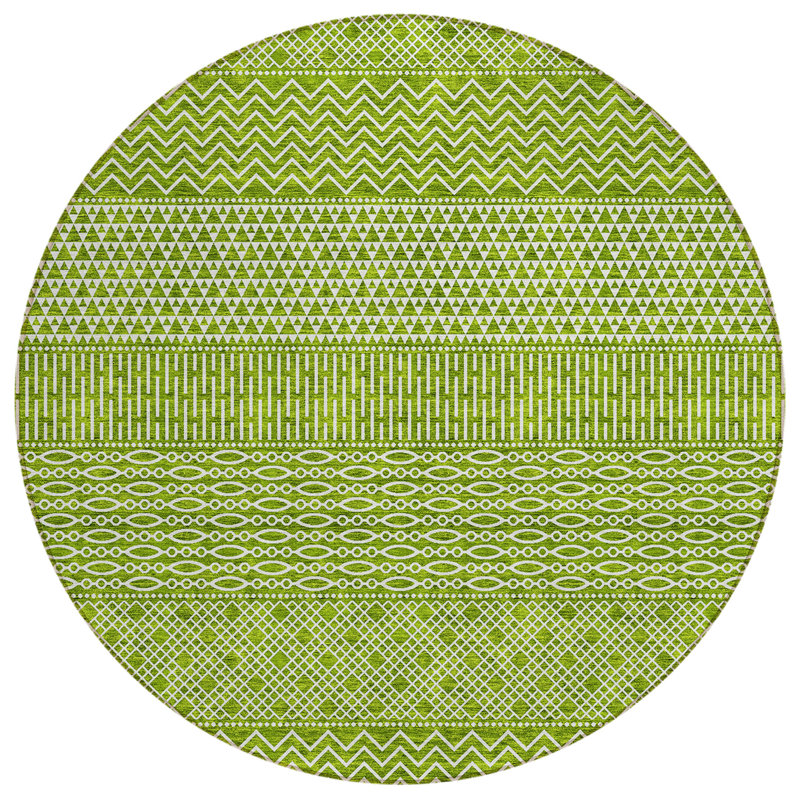 Tisdell Area Rug with Non-Slip Backing, Round 8'