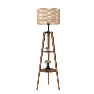 155cm Walnut Tripod Floor Lamp