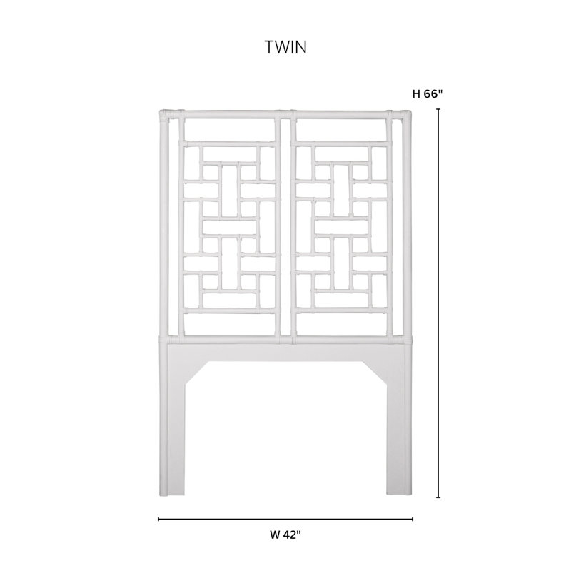 Ohana Rattan Open-Frame Headboard, King, Turquoise