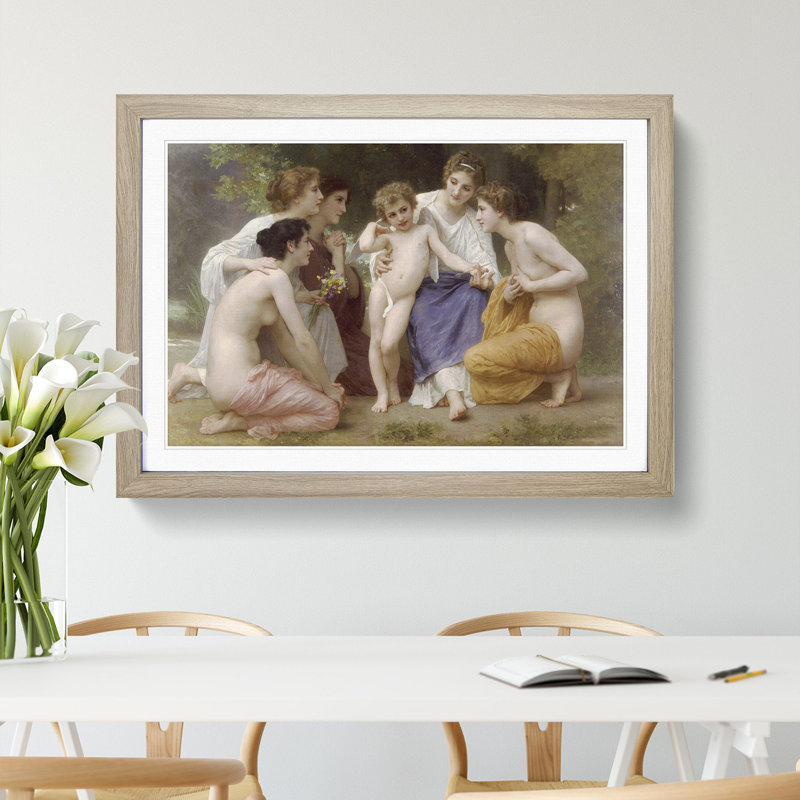 Admiration by William Adolphe Bouguereau - Picture Frame Painting, 36cm H x 48cm W x 2cm D, Oak Framed