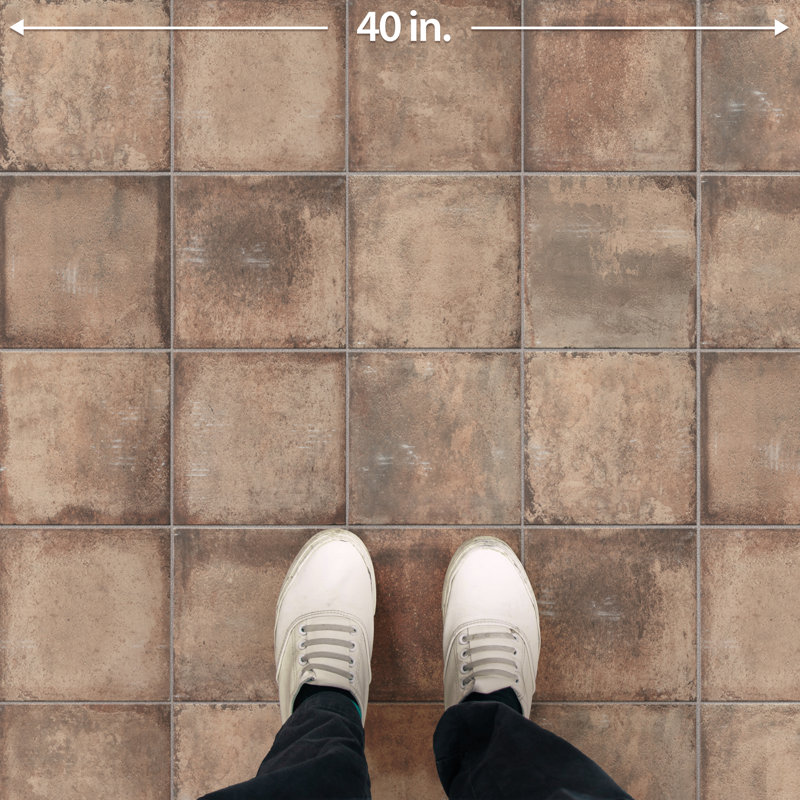 DAnticatto 9" x 9" Porcelain Wall & Floor Tile, Brown