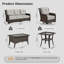 Ensemble de 5 chaises pivotantes en osier pour l'extérieur avec coussins en oléfine, table basse l 39,57 po, table d'appoint-442398190