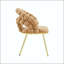 Chaise de salle à manger moderne en velours avec pieds dorés - ensemble de 2-129041805