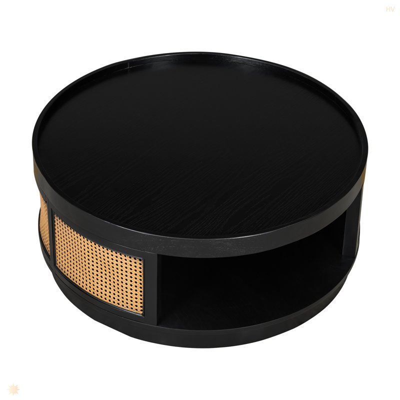 Table basse 36,8 po Mid-Century, Noir