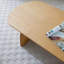 Table basse ovale avec placage en bois massif, table de centre moderne en bois massif naturel, table d'appoint pour salon, petit espace, bureau, facile à assembler-130153980