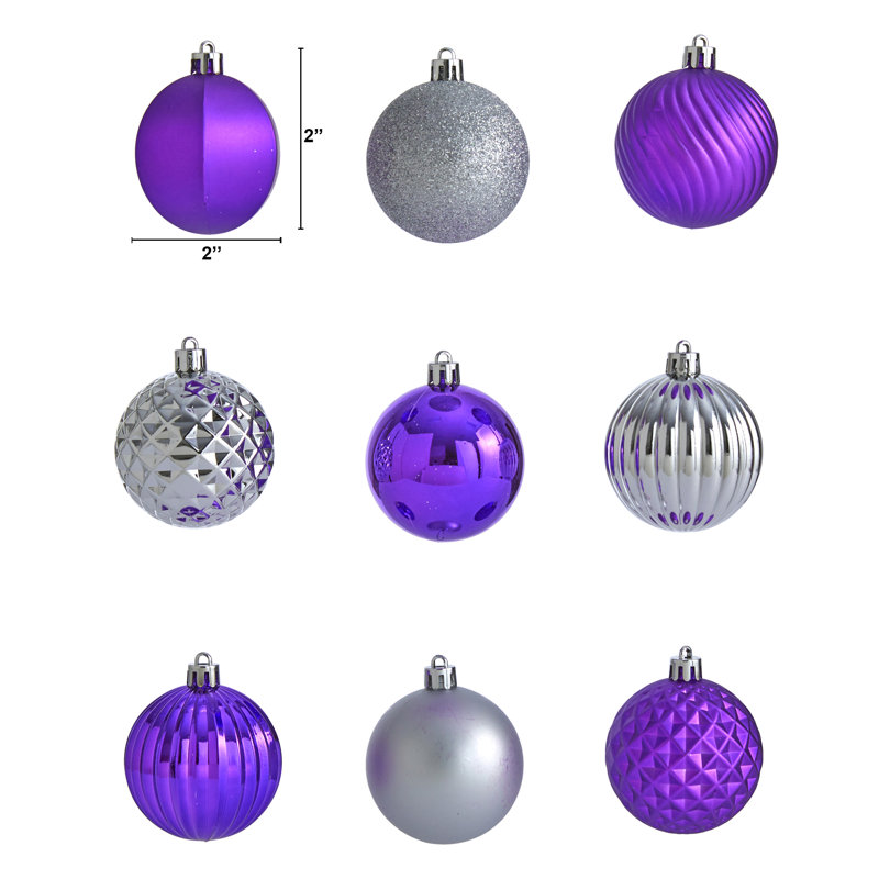 Ensemble de 101 ornements d'arbre de Noël, Argent