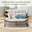 53.15" Wide Metal Patio Loveseat With Cushion-115052342