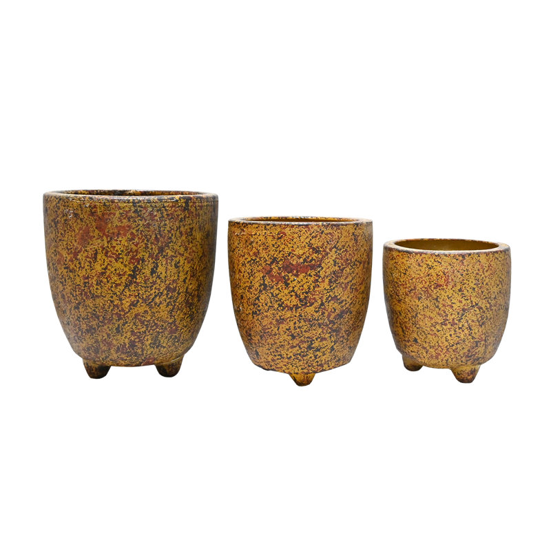 Ochre Earth Collection Decorative Pot/vase Set, Tan
