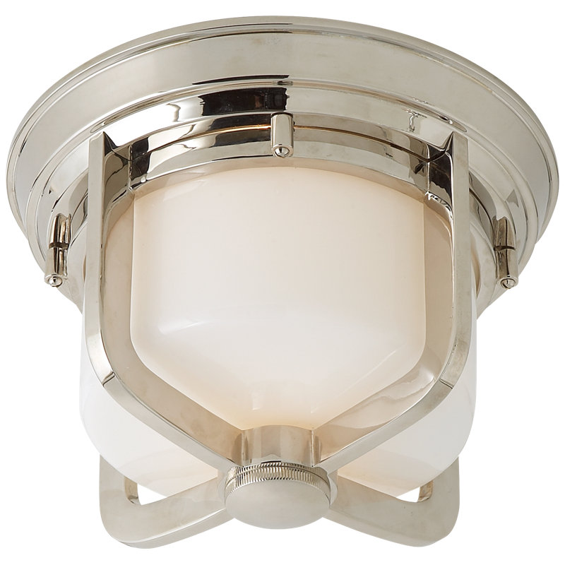 Thomas O'Brien Milton Short Flush Mount, Polished Nickel